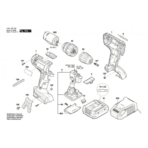 Запчасти для ударного шуруповерта Bosch GSB 14.4-2-LI(3601JC7000)